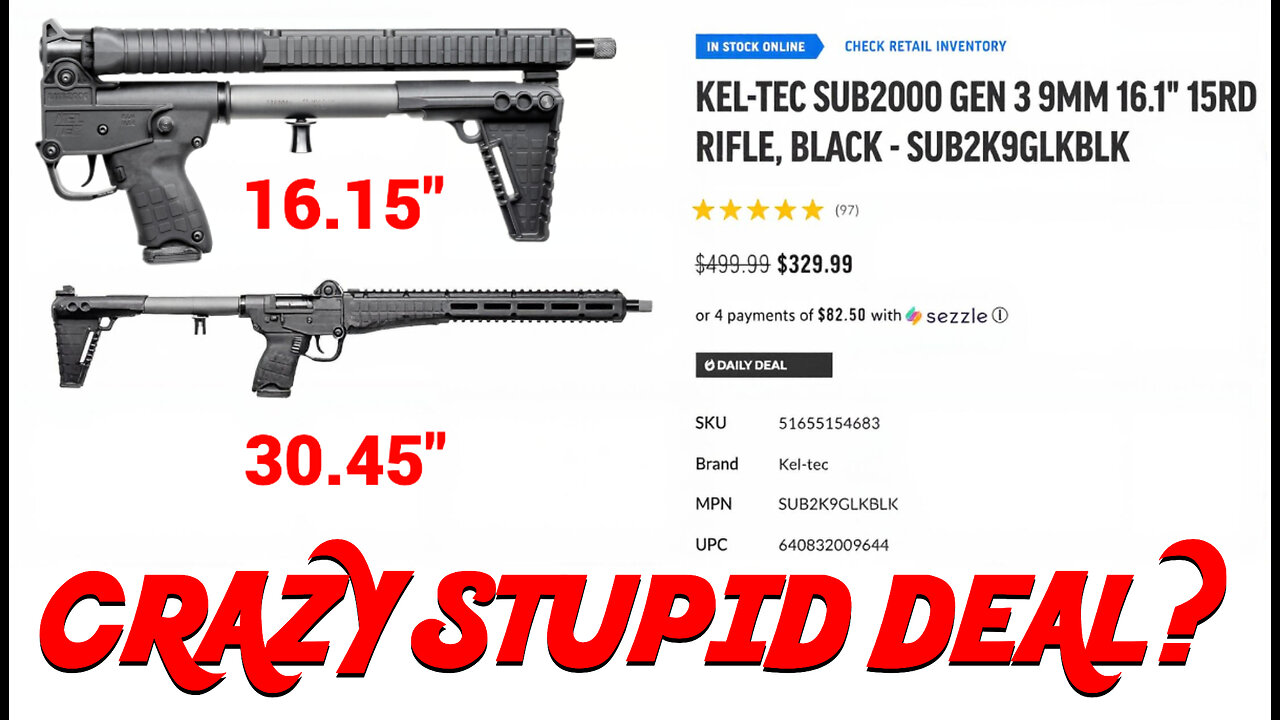KelTec SUB2000 GEN 3 9mm