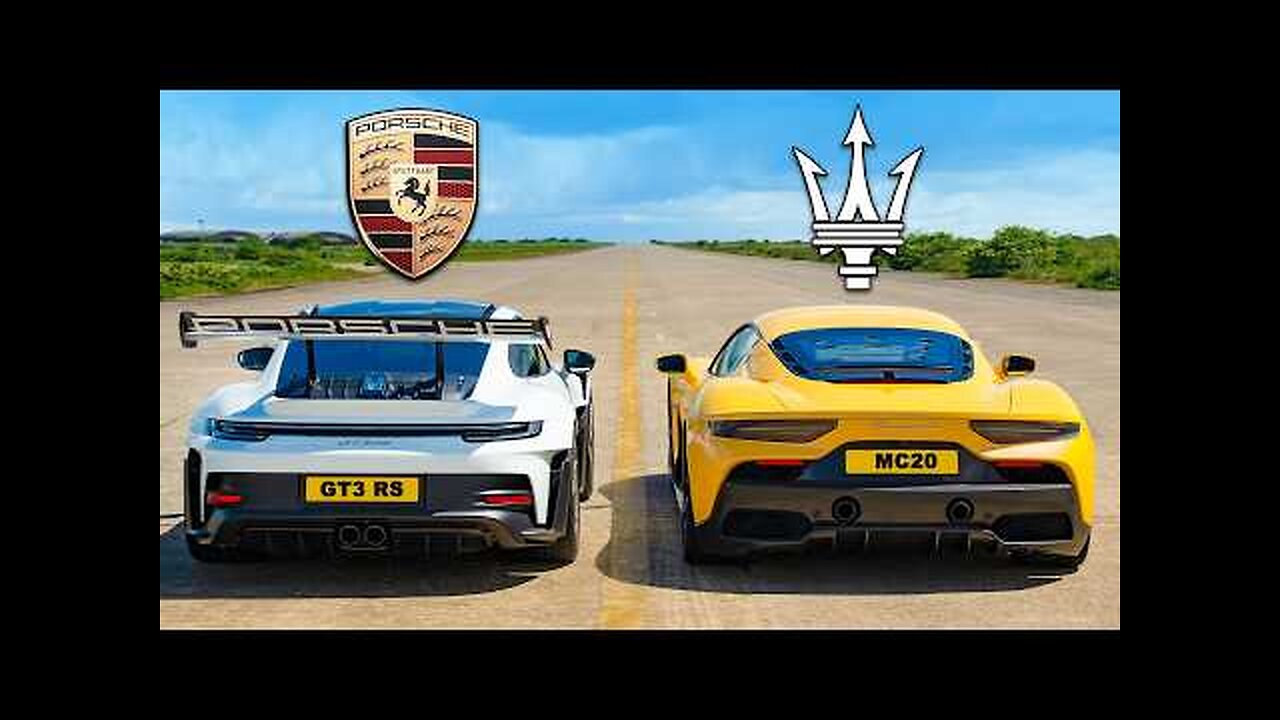 Porsche 911 GT3 RS v Maserati MC20_ DRAG RACE