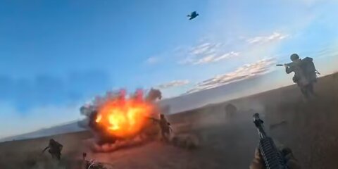 Group of Russians attacking with motorcycles and quadricycles are targeted by Ukrainian drones