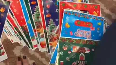 50 Pcs Merry Christmas Gift Bags with Handles