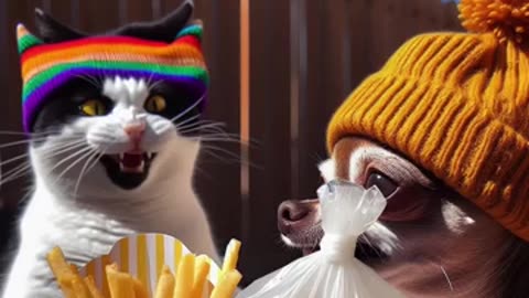 Chihuahua Pranking the Cat #memes #funny