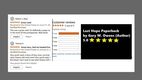 "The Last Hope" By Gary W. Owens 5 Stars Excellent Read #1 book with Excellent Reviews