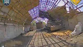 Multiple Transport Vehicles Destroyed Inside of Hanger