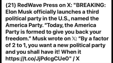 Elon Musk Forms AMERICA PARTY