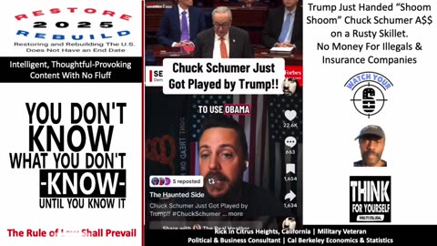 Chuck Schumer Got Played Like a Fiddle...The 41 Day Rule Got Him Like a Sucker