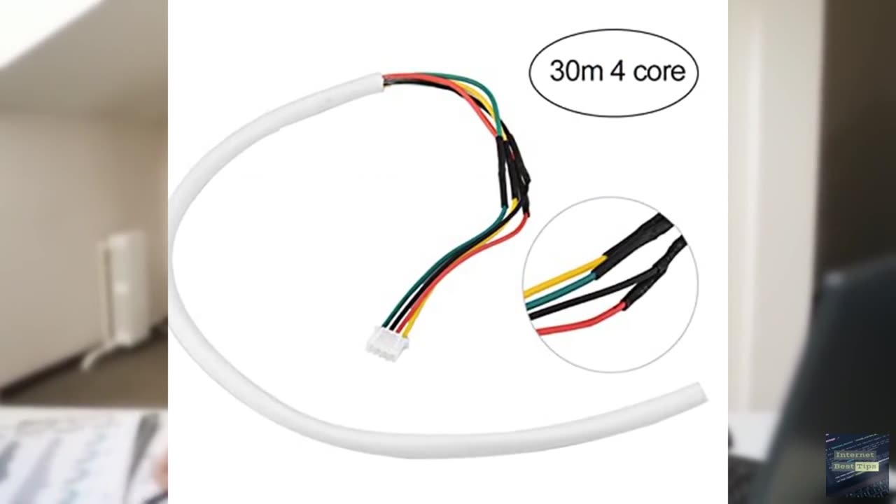 30m 4 Core White Flexible Copper Cable Video Door Phone System for Intercom Home