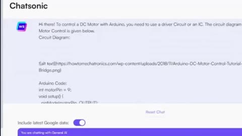 😱😱 Watch This ChatGPT Alternative Writing Arduino code for DC Motor #AeroArduino