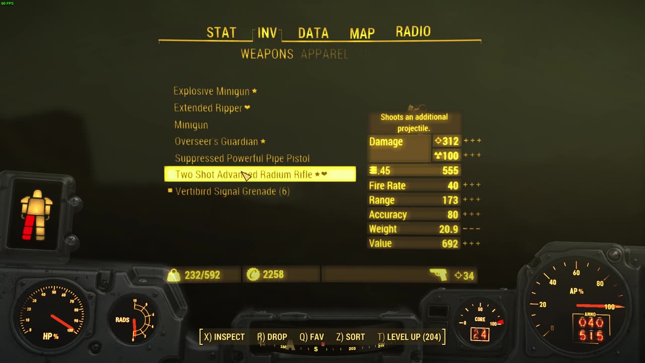 fallout 4 radium rifle legendary diff display