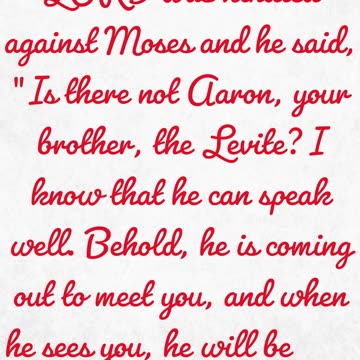 "God Provides Aaron as Moses’ Spokesman" Exode 4:14#shorts #youtubeshorts #ytshorts #shortvideo #yt