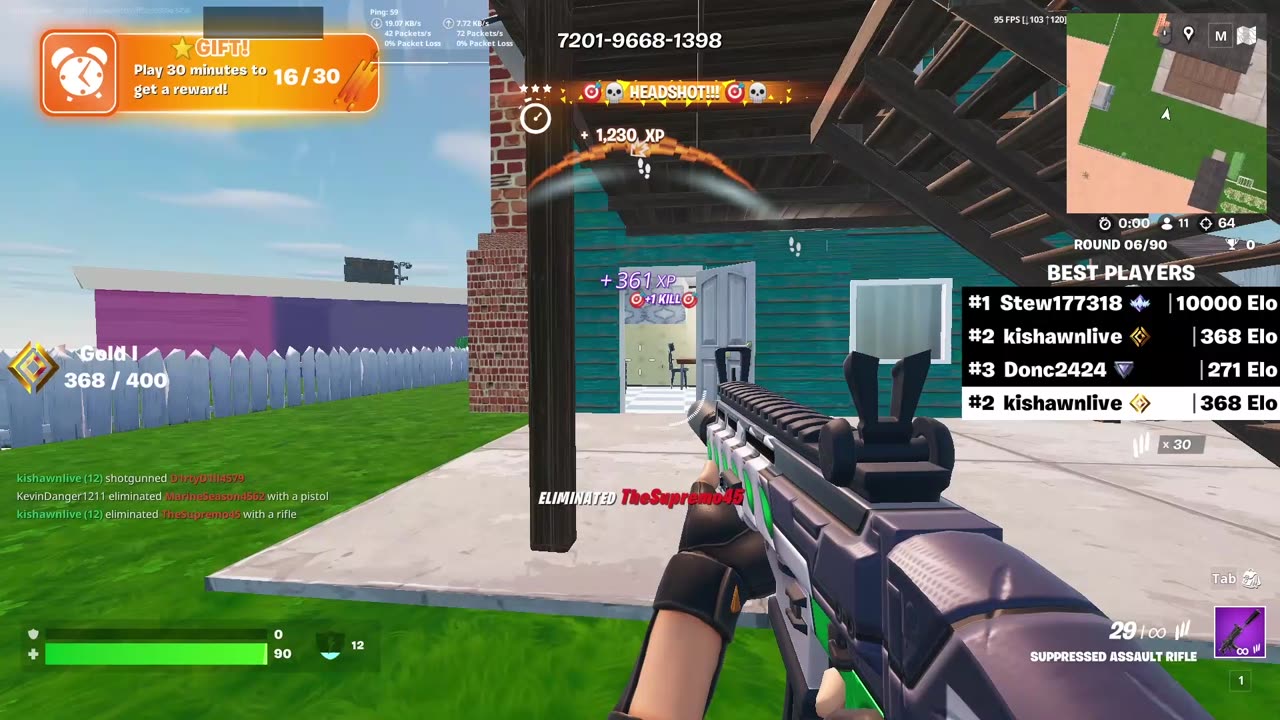 I was clipping kids on Fortnite gun game mode