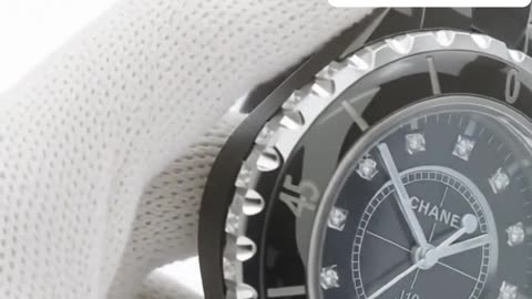 CHANEL Black Ceramic Diamond Watch