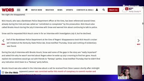 Brooks Houck trial/Crystal Rogers Murder