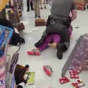 FAT ass sheboon got taken off scooter by cops LMAO