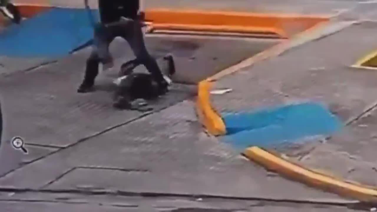 Niggly thief gets beaten with a shovel