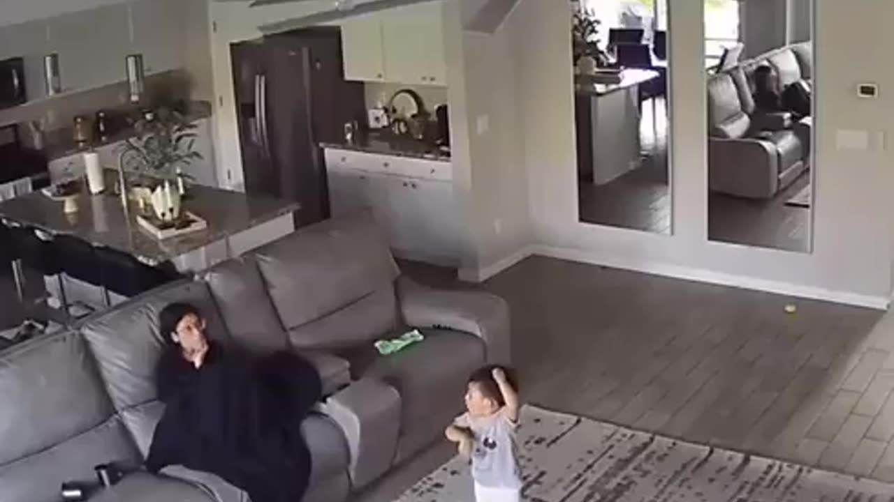Kid is a fan of the bottle flip
