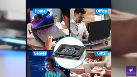 llano V12 RGB Laptop Cooling Pad, Gaming Laptop Cooler with 5.5 Inch Powerful Tu