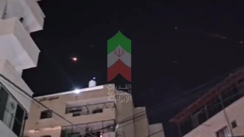 Iranian Missile Salvo Seen From the West Bank