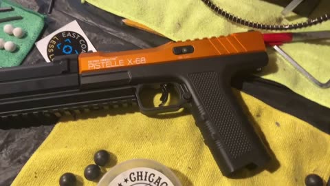 Defense Innovation orange pistelle x68 performance by Chicago less lethal co2 80joules
