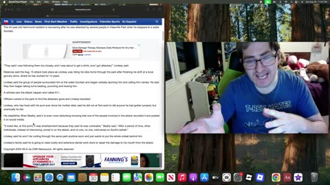 news article about a autistic man getting attacked while in a park reaction by a autistic person