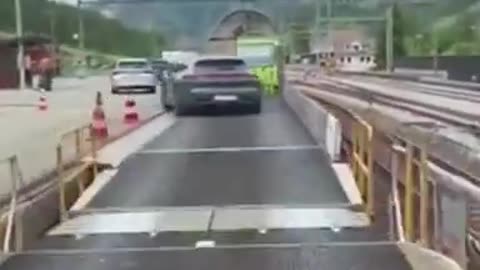 Swiss vehicle trains where you can travel in your car like a ferry boat @432Hz