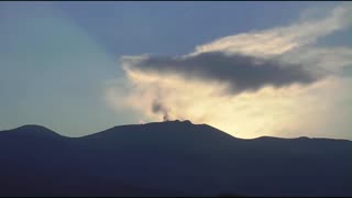 Mount Shinmoedake, Japan this morning..