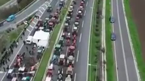 Greek farmers are standing up against the corrupt government.
			