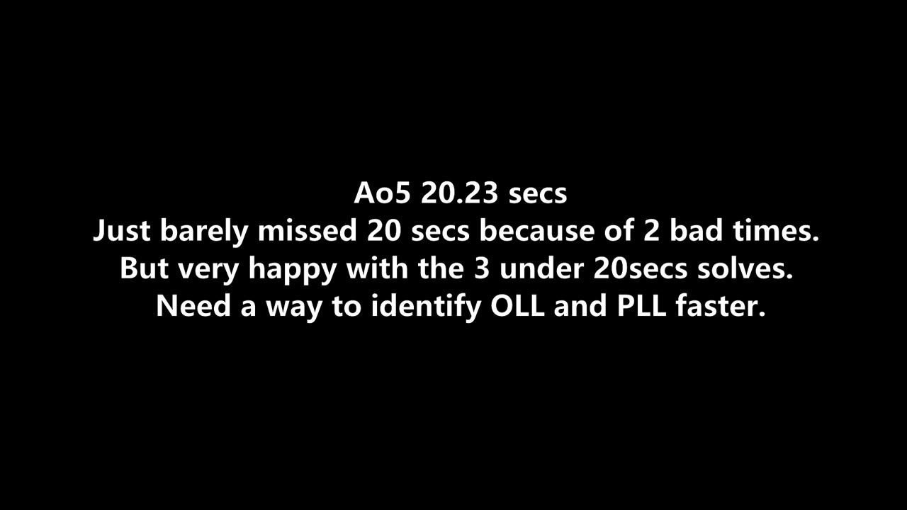 Uncle Solves Rubik's Day 42: 24 Sep 2025 Ao5 20.23sec