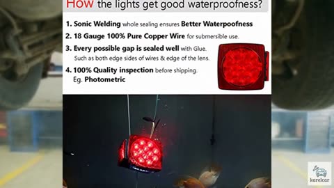 CZC AUTO 12V Submersible LED Trailer Tail Light Kit for Under 80 Inch Boat Utili