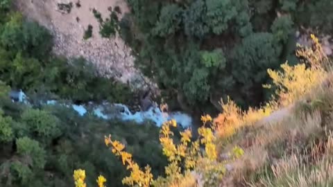 Precarious Walk On Picturesque Ledge