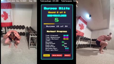 Everyday 450 push ups and 180 Burpees!