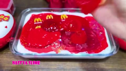 RED LIPS Mixing random into GLOSSY SLIMESatisfying Nastya Slime_part2