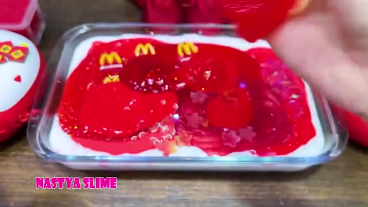 RED LIPS Mixing random into GLOSSY SLIMESatisfying Nastya Slime_part2