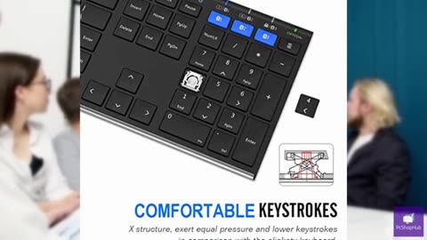 Arteck HB192 Universal Bluetooth Keyboard Multi-Device Stainless Steel Full Size