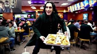 Outtake #3,065 Of Severus Snape From Harry Potter Series Is Dancing At A Taco Bell Restaurant Fake
