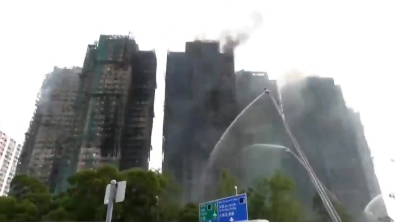 Timelapse video of Hong Kong’s deadliest fire in decades