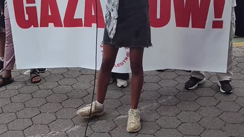 "STOP STARVING GAZA NOW" END the Israel blockade on Gaza now!