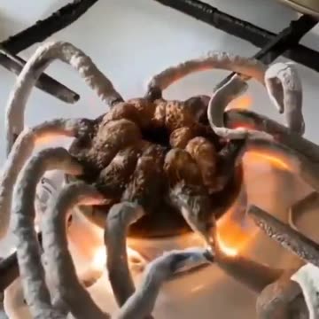 Pills burning on top of a stove