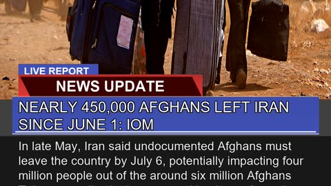 Nearly Afghans Left Iran Since June Iom