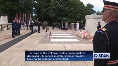 WATCH: Trump, With 2 Special Guests, Lays Wreath At Tomb Of Unknown Soldier