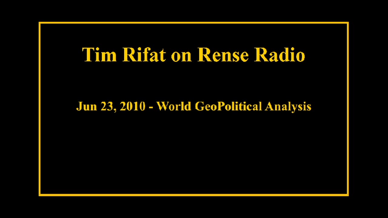 Jun 23, 2010 - World GeoPolitical Analysis