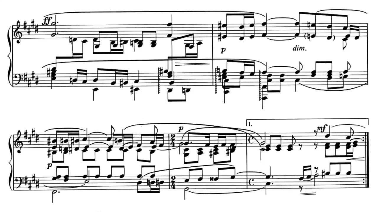 Rachmaninoff - Vocalise for piano solo (with sheet music).