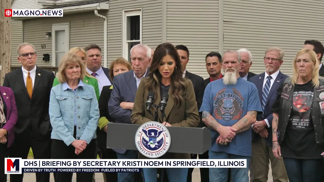 DHS | Secretary Kristi Noem Slams Democrat-Run Sanctuary Cities at Briefing in Springfield, Illinois