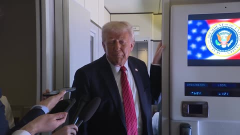 President Trump Gaggles with the Press on Air Force One, May 14, 2025