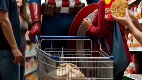 SUPERHERO Goes Grocery Shopping in COSTUME!