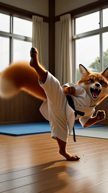 Fox doing Karate