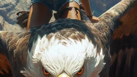 😱 Girl Rides a Giant Eagle While Taking a Selfie! 🦅📱 | Real or Edited? Must Watch!