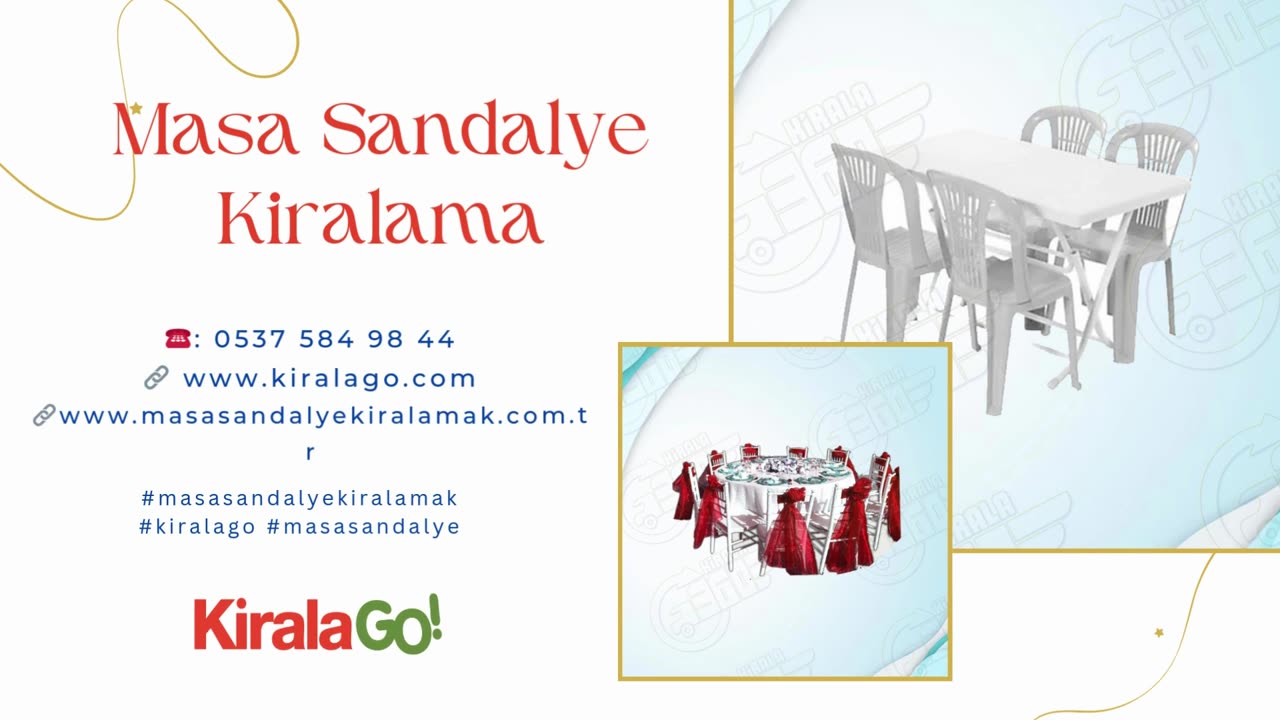 Masa Sandalye Kiralama