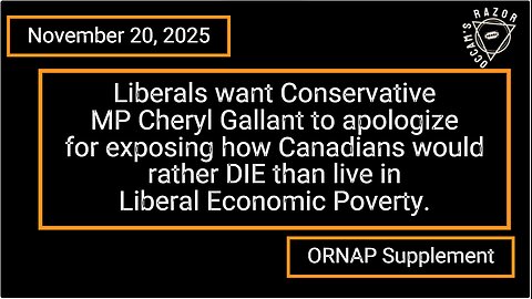 Liberal National Socialism - More Misery & Death - November 24, 2025 - ORNAP Supplement