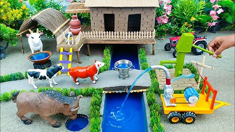 DIY how to make cow shed | house of animals | horse house – cow shed | mini hand pump | woodwork