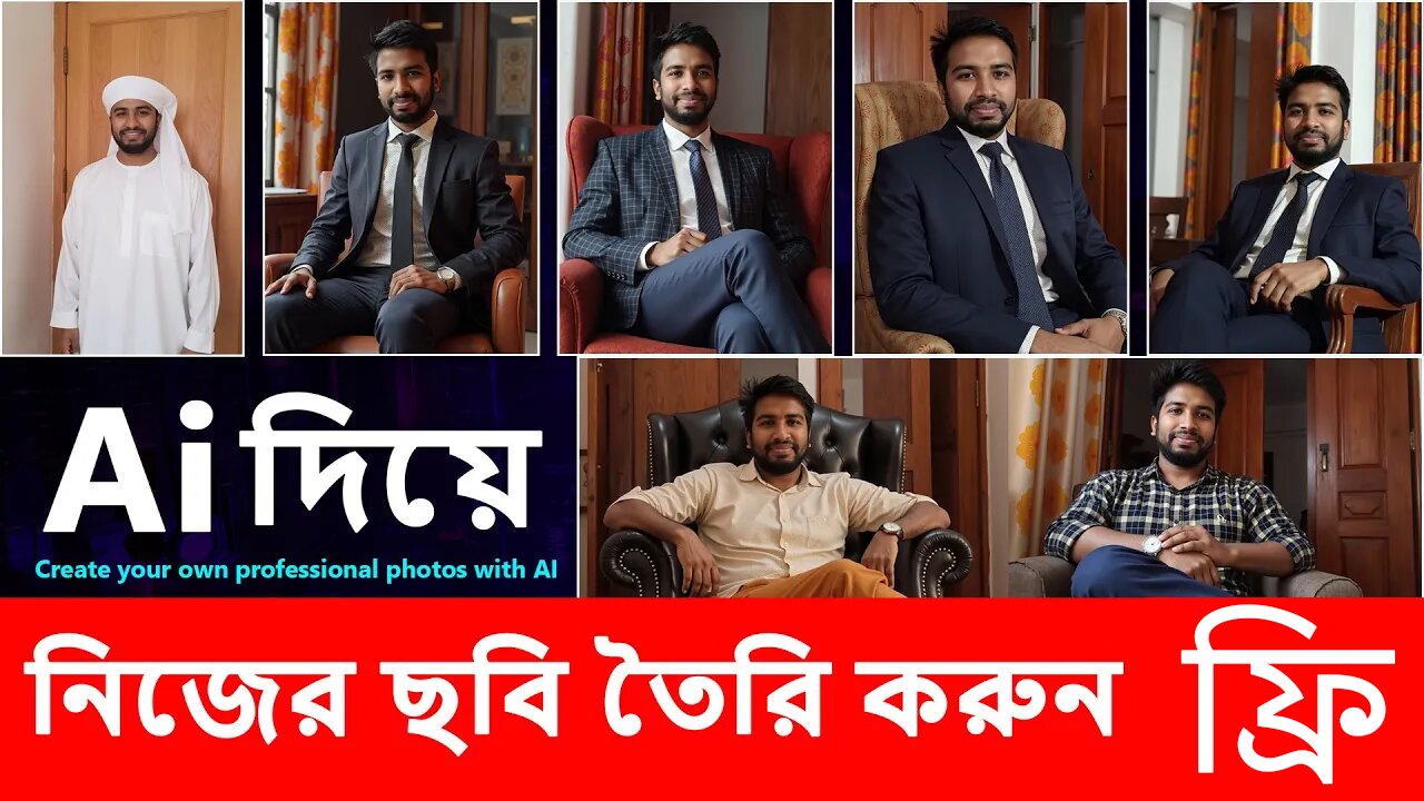 AI দিয়ে নিজের প্রফেশনাল ছবি ফ্রি তৈরি করুন | AI Headshot Generator, AI Photo Editing